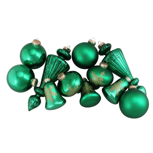 Northlight Set Of 36 Green And Gold Contemporary Glass Christmas Ornaments 8" (200mm) 5 Northlight Set Of 36 Green And Gold Contemporary Glass Christmas Ornaments 8" (200mm) - Image 3