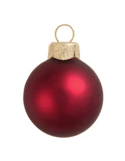 12ct Red Matte Finish Glass Christmas Ball Ornaments 2.75" (65mm)
