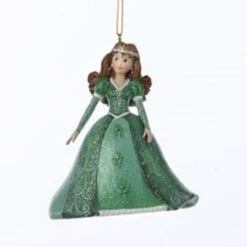 Kurt Adler 4" Green And Brown Catherine Gown Christmas Ornament