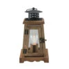 10" Brown And Black LED Lighted Trapezoid Hanging Indoor Lantern