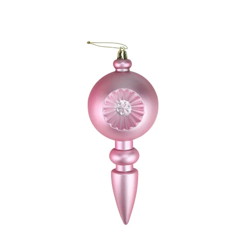 4ct Bubblegum Pink Shatterproof Matte Retro Reflector Christmas Finial Ornaments 7.5" 3 4ct Bubblegum Pink Shatterproof Matte Retro Reflector Christmas Finial Ornaments 7.5"