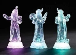 Roman 7.5" Ice Crystal Battery Operated LED Lighted Santa Claus With Christmas Tree
