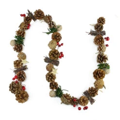 Northlight 5' Glittered Pine Cone And Twig Artificial Christmas Garland - Unlit - 31741661