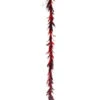 6' X 3" Vibrant Red Regal Peacock Feather Artificial Christmas Garland - Unlit