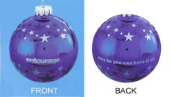 Kurt Adler Entourage HBO Blue Glass Ball Christmas Ornament 4"