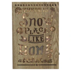 10" Lighted Wooden "Snow Place Like Home" Christmas Wall Decoration