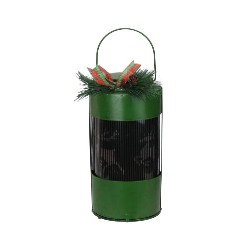 10" Green And Black Animated Holographic Reindeer Christmas Timer Lantern 3 10" Green And Black Animated Holographic Reindeer Christmas Timer Lantern