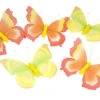 6' Yellow And Orange Glitter Mesh Butterfly Garland - Unlit