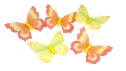 6' Yellow And Orange Glitter Mesh Butterfly Garland - Unlit