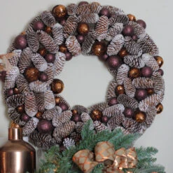 Frosted Pine Cone And Ball Ornament Artificial Christmas Wreath - 21-Inch, Unlit -Ornaments Store gfq34mxywipayhhsegk80tqgvtzhxdnl 96912.1588355270