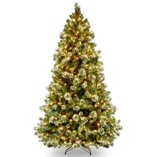 Christmas Central 7.5' Pre-Lit Wintry Pine Medium Artificial Christmas Tree, Clear Lights 3 Christmas Central 7.5' Pre-Lit Wintry Pine Medium Artificial Christmas Tree, Clear Lights