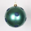 Teal Green And Blue Polka Dots Shatterproof 2-Finish Christmas Ball Ornament 8" (200mm)