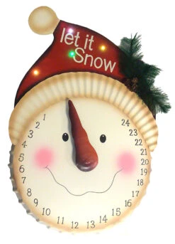 21" LED Lighted "Let It Snow" Snowman Face Christmas Countdown Advent Calendar