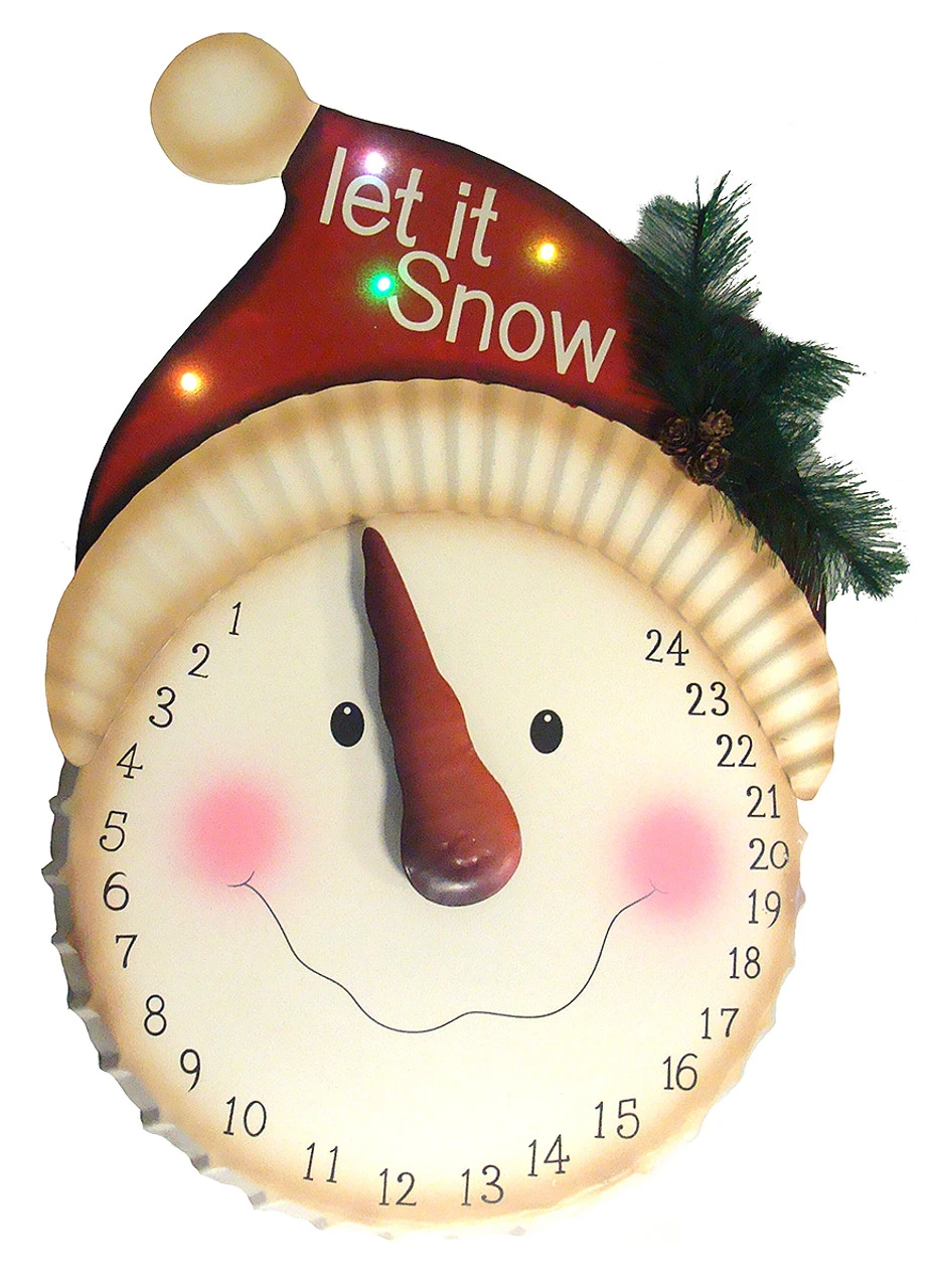 21" LED Lighted "Let It Snow" Snowman Face Christmas Countdown Advent Calendar 3 21" LED Lighted "Let It Snow" Snowman Face Christmas Countdown Advent Calendar