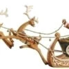 Roman 20" Red And Brown Santa Claus On Sleigh With Reindeer Christmas Figurine - 15634190