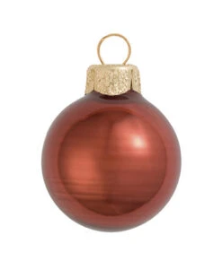 40ct Chocolate Brown Glass Pearl Christmas Ball Ornaments 1.5" (40mm)