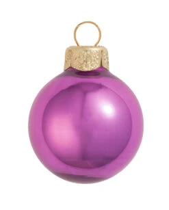 28ct Dusty Pink Pearl Glass Christmas Ball Ornaments 2" (50mm)