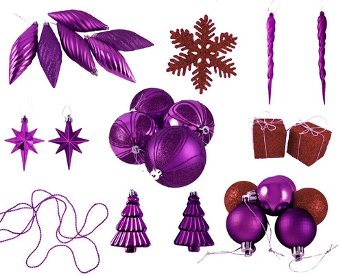 Northlight 125ct Purple And Red Shatterproof 3-Finish Christmas Ornaments 5.5" (139.7mm) 4 Northlight 125ct Purple And Red Shatterproof 3-Finish Christmas Ornaments 5.5" (139.7mm) - Image 2