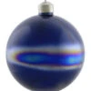 Blue Marbleized Glass Christmas Ball Ornament 4.75" (120mm)