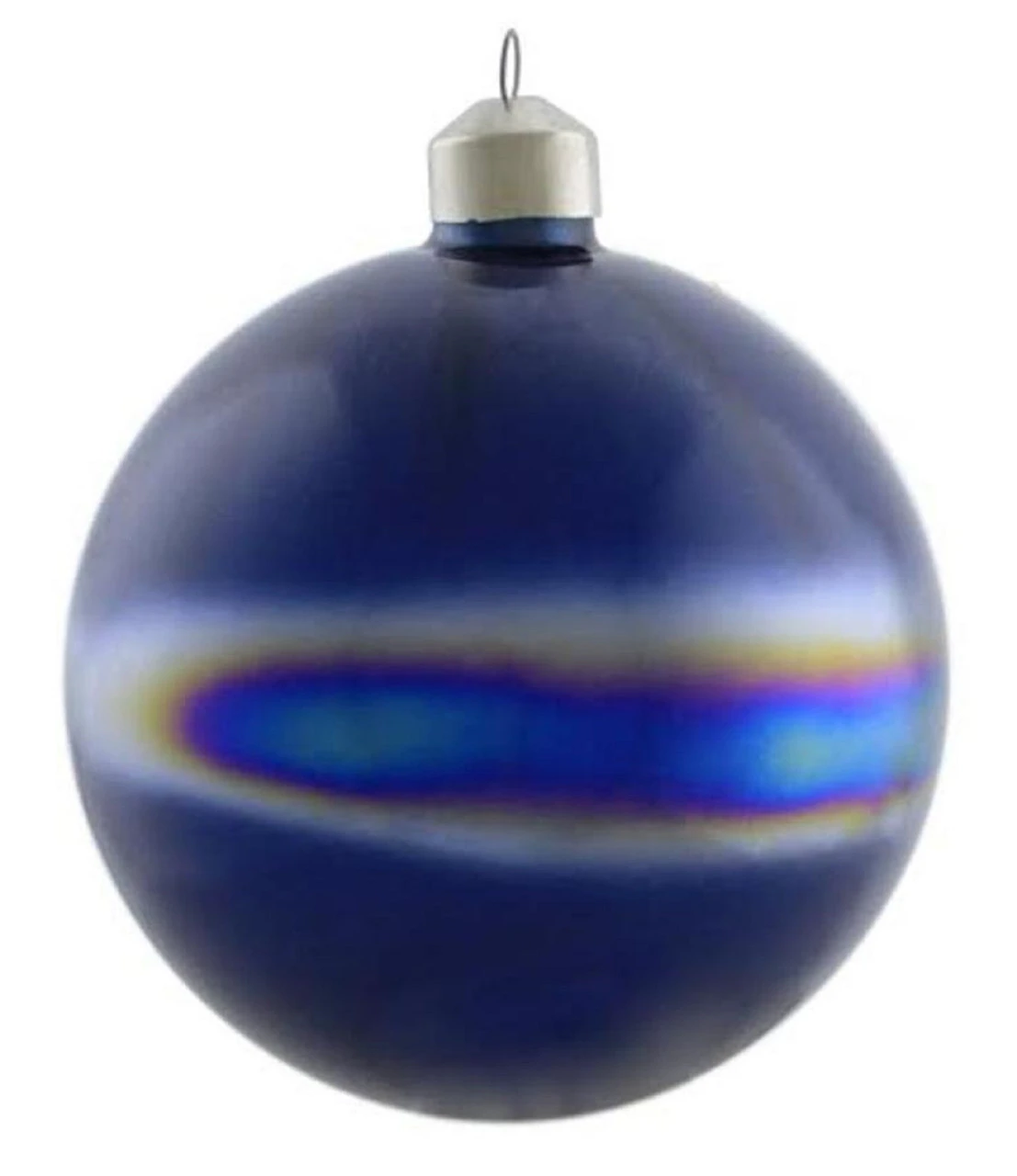 Blue Marbleized Glass Christmas Ball Ornament 4.75" (120mm) 3 Blue Marbleized Glass Christmas Ball Ornament 4.75" (120mm)