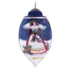 7.5" Blue Eve Blessings Hand-Painted Glass Christmas Blown Ornament