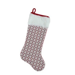 Northlight 20.5" Red And White Lace Christmas Stocking With Cuff