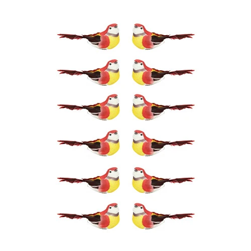 Northlight 12ct Red And Yellow Bird Christmas Ornaments 5.25" 3 Northlight 12ct Red And Yellow Bird Christmas Ornaments 5.25"