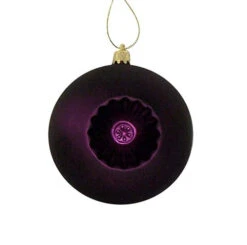 6ct Purple And Gold Shatterproof 2-Finish Retro Reflector Christmas Ball Ornaments 4" (100mm)