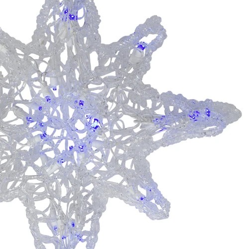 24" Clear And Blue LED Lighted Color Changing Hanging Star Of Bethlehem Christmas Decoration 4 24" Clear And Blue LED Lighted Color Changing Hanging Star Of Bethlehem Christmas Decoration - Image 2