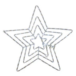 25” LED Blue And White Rope Light Star Christmas Decoration