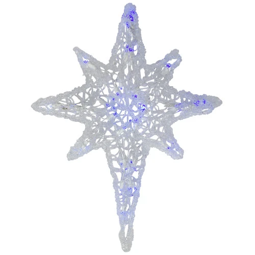 24" Clear And Blue LED Lighted Color Changing Hanging Star Of Bethlehem Christmas Decoration 3 24" Clear And Blue LED Lighted Color Changing Hanging Star Of Bethlehem Christmas Decoration