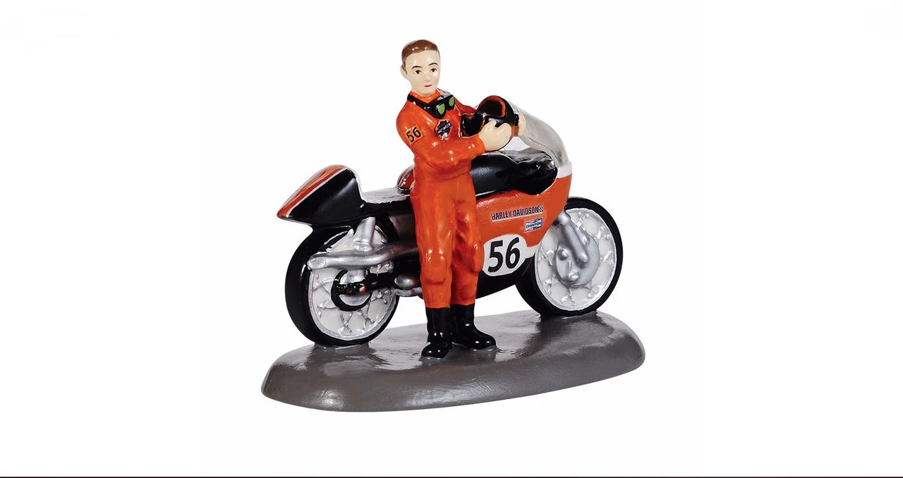 Department 56 4" Orange And Black Harley Davidson Tabletop Figurine 3 Department 56 4" Orange And Black Harley Davidson Tabletop Figurine