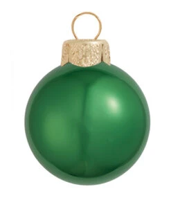 6ct Emerald Green Shiny Glass Christmas Ball Ornaments 4" (100mm)