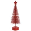 Set Of 2 Red Hot Glitter Sisal Artificial Tabletop Christmas Trees 12" - 31089706