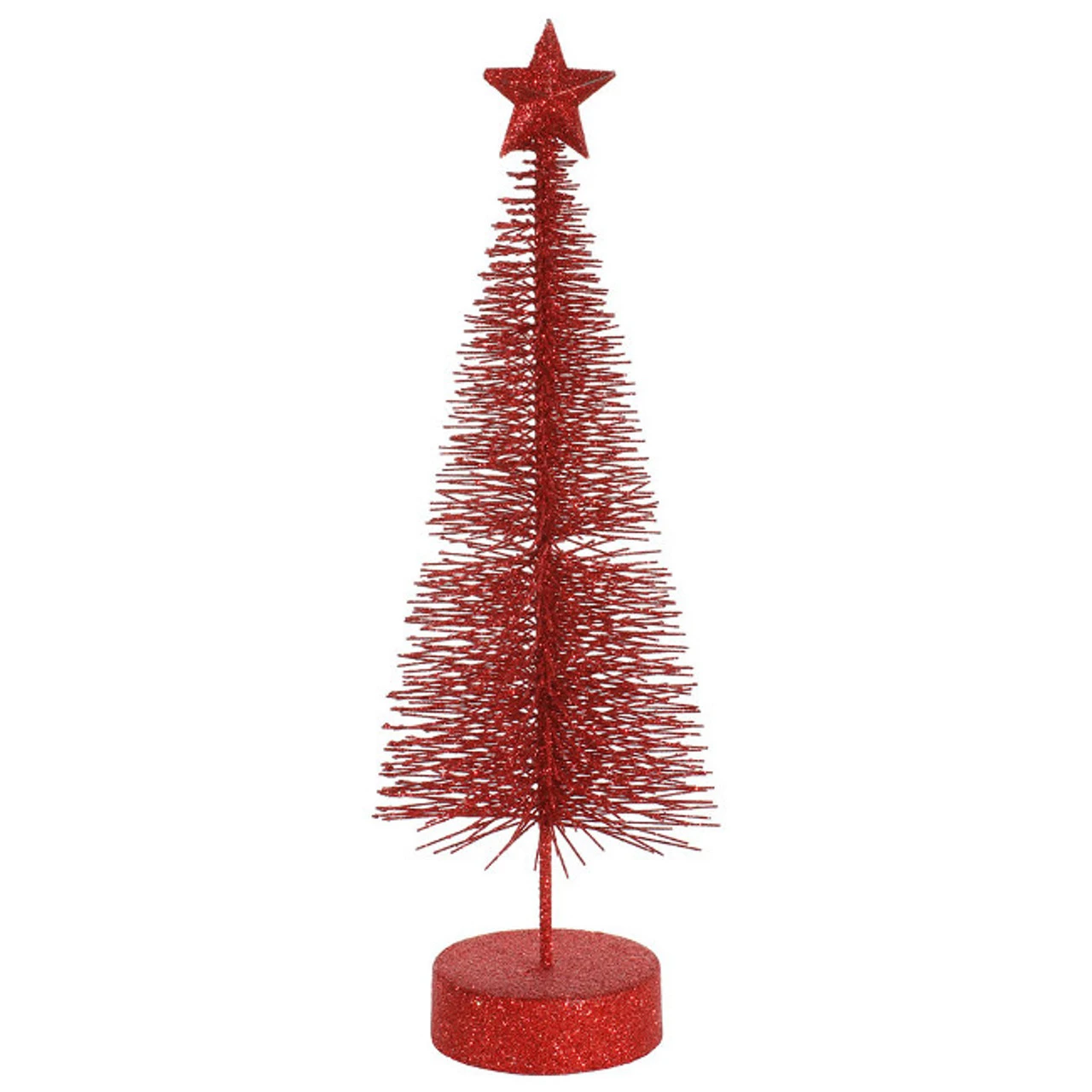 Set Of 2 Red Hot Glitter Sisal Artificial Tabletop Christmas Trees 12" - 31089706 3 Set Of 2 Red Hot Glitter Sisal Artificial Tabletop Christmas Trees 12" - 31089706