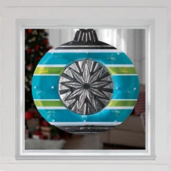 Christmas Central 15.5" Blue And Green Lighted Christmas Ornament Window Silhouette -Ornaments Store impact2013350 76639.1636546338