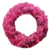 Pre-Lit Orchid Pink Cedar Pine Artificial Christmas Wreath - 36-Inch, Pink Lights