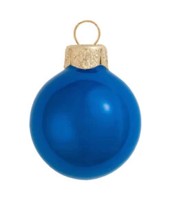 4ct Cobalt Blue Glass Pearl Christmas Ball Ornaments 4.75" (120mm)