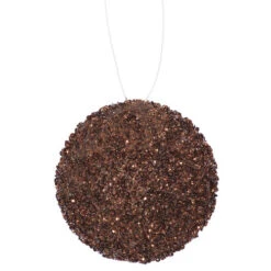 4ct Chocolate Brown Shatterproof 2-Finish Christmas Ball Ornaments 4" (100mm)