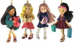 Kurt Adler 4ct Red And Blue Bratz Dolls Christmas Ornaments 3.5"