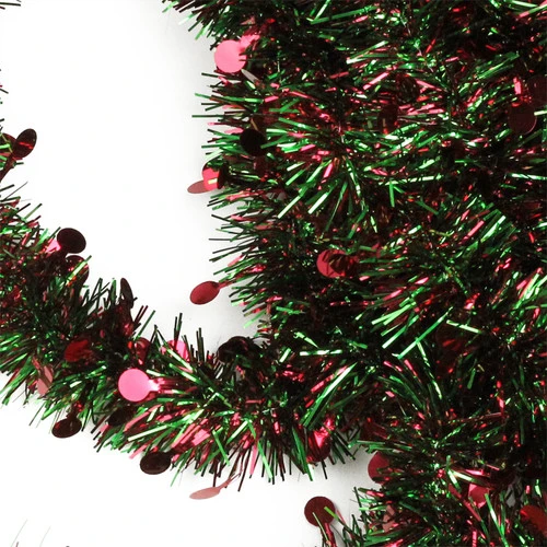 Northlight 50' X 2.5" Shiny Red And Green Tinsel Artificial Christmas Garland - Unlit 4 Northlight 50' X 2.5" Shiny Red And Green Tinsel Artificial Christmas Garland - Unlit - Image 2