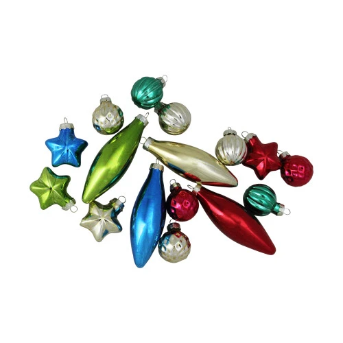 Northlight 16ct Vibrantly Colored Shiny Shatterproof Finial And Star Christmas Ornaments 4" (100mm) 3 Northlight 16ct Vibrantly Colored Shiny Shatterproof Finial And Star Christmas Ornaments 4" (100mm)