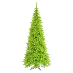 12' Pre-Lit Slim Spruce Artificial Christmas Tree - Green Lights