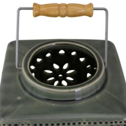 6.75" Dark Olive Green Square Crackle Finish Mosaic Cut Out Candle Lantern -Ornaments Store koop20095702040 a 2 96447.1588417583