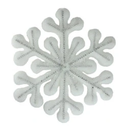 Northlight 15" White And Silver Glittery Snowflake Hanging Christmas Decor