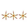 Kurt Adler 3ct Gold And Pink Beaded Snowflake Christmas Ornaments 6"