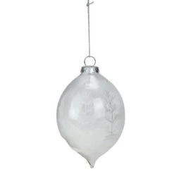Kurt Adler 6" Clear And Silver Glittered Glass Christmas Finial Ornament
