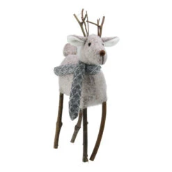 Kurt Adler 13” Tan Brown And Gray Plush Reindeer Christmas Tabletop Decoration -Ornaments Store ksa d3283 a 1 88066.1588405839