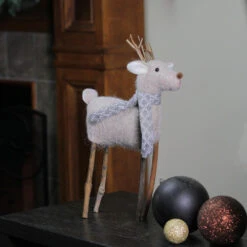 Kurt Adler 13” Tan Brown And Gray Plush Reindeer Christmas Tabletop Decoration -Ornaments Store ksa d3283 a 3 19788.1588405839