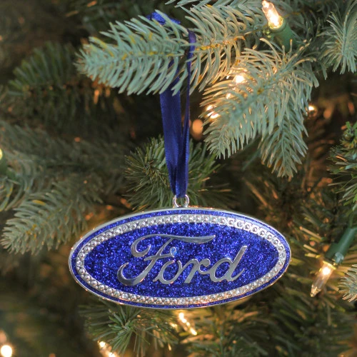 Northlight 4" Officially Licensed Blue "Ford" Logo Silver Plated Christmas Tree Ornament 4 Northlight 4" Officially Licensed Blue "Ford" Logo Silver Plated Christmas Tree Ornament - Image 2